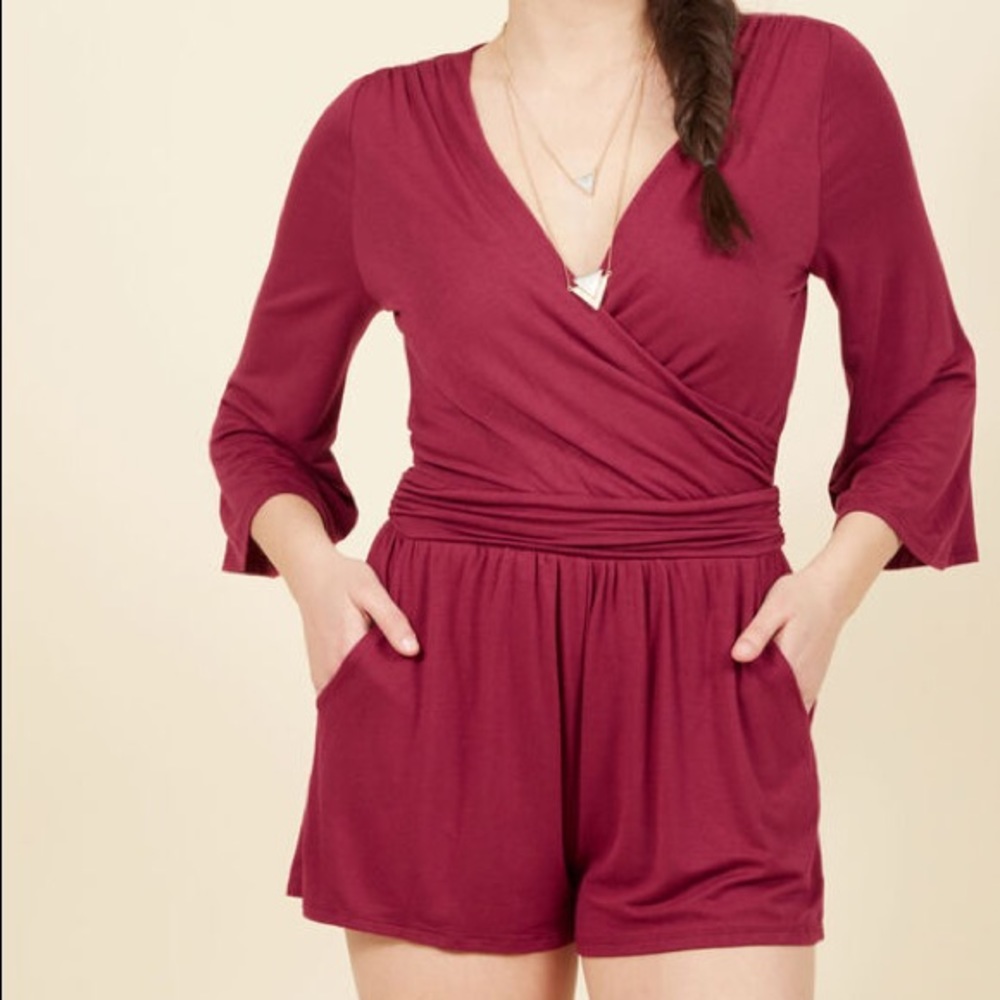 Plentiful Energy Romper in Crimson